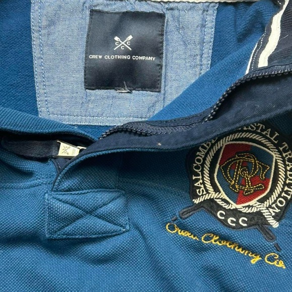 Crew Clothing Co. Blue Quarter Zip Polo – Classic Fit, Casual Preppy Style - Picture 3 of 6